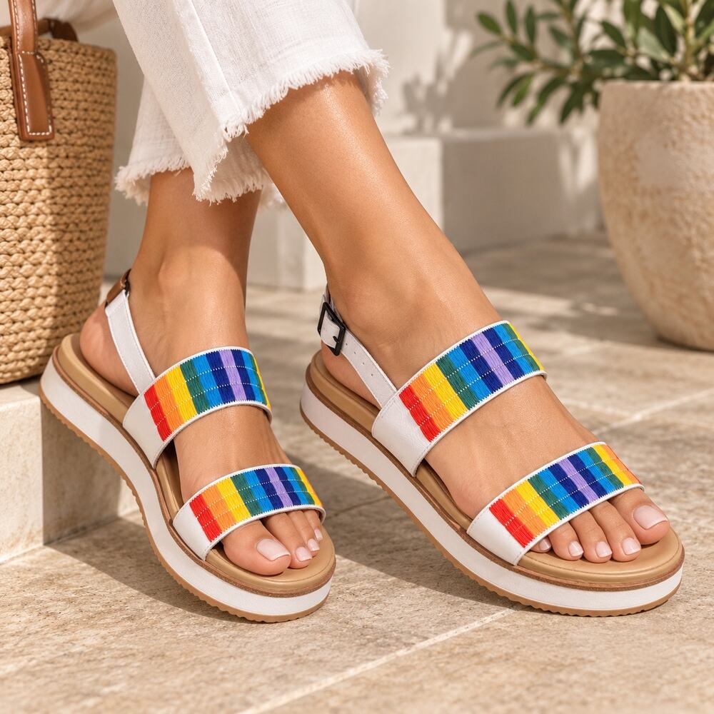 Anthropologie Soludos Women's Remy City Sandals Multicolored Size 11 Brazil